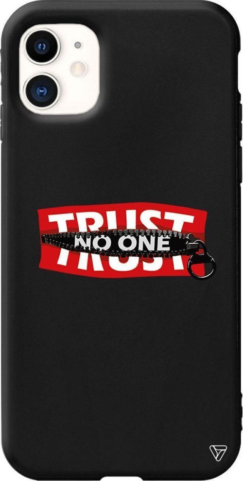 iPhone 11 Siyah Renkli Silikon Trust No One Telefon Kılıfı