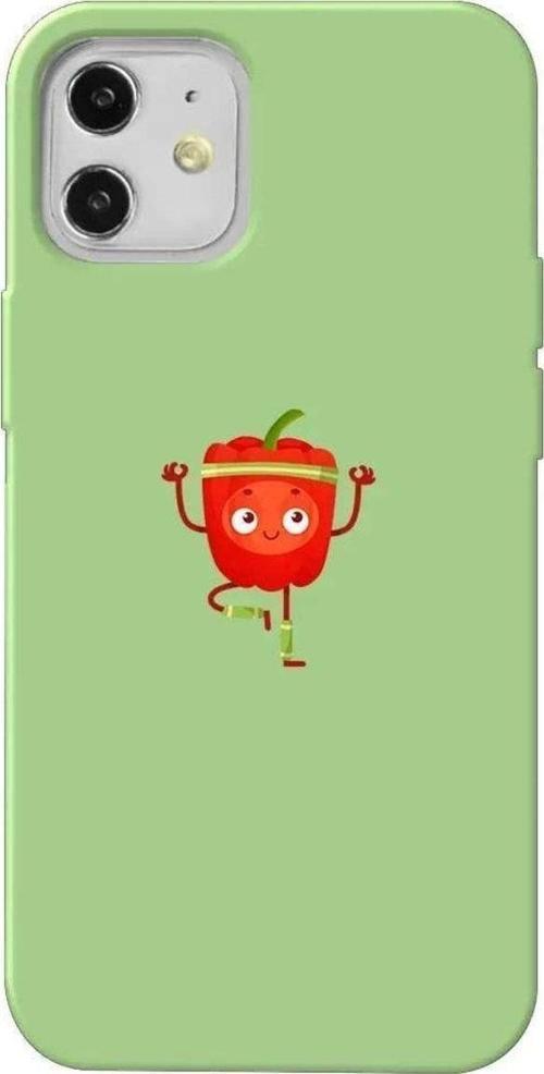 iPhone 12 Açık Yeşil Renkli Silikon Telefon Kılıfı - Mr. Pepper