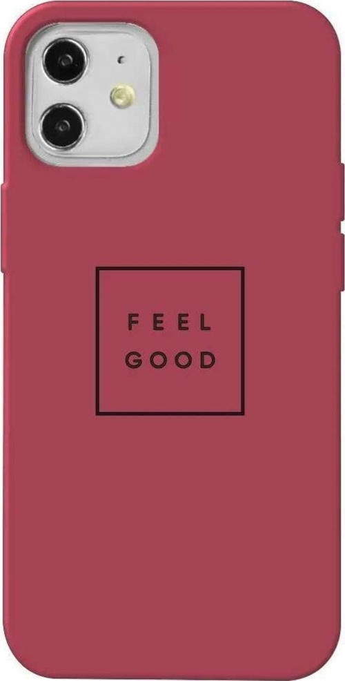 İphone 12 Mini Bordo Renkli Silikon Telefon Kılıfı - Feel Good