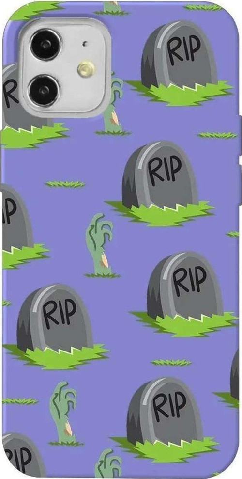 iPhone 12 Lila Renkli Silikon Telefon Kılıfı - Hallowen Rip