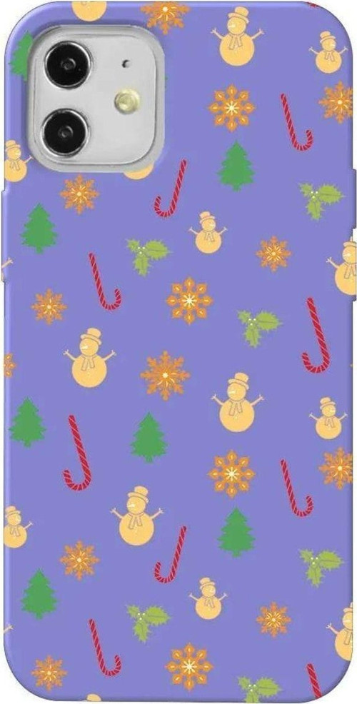 iPhone 12 Lila Renkli Silikon Telefon Kılıfı - Very Christmas