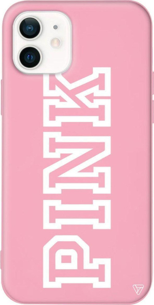 iPhone 12 Pembe Renkli Silikon Pink Dikey Telefon Kılıfı