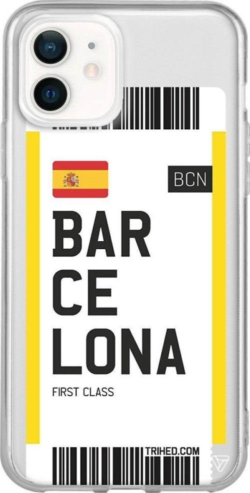 İphone 12 Mini Seffaf Telefon Kılıfı - Barcelona Bileti