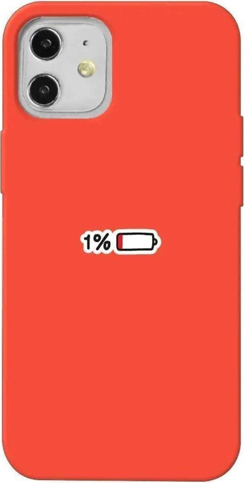 iPhone 12 Turuncu Renkli Silikon Telefon Kılıfı - Low Charge
