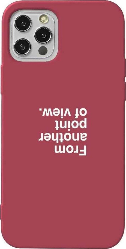 İphone 12 Pro Bordo Renkli Silikon Telefon Kılıfı - Another Point