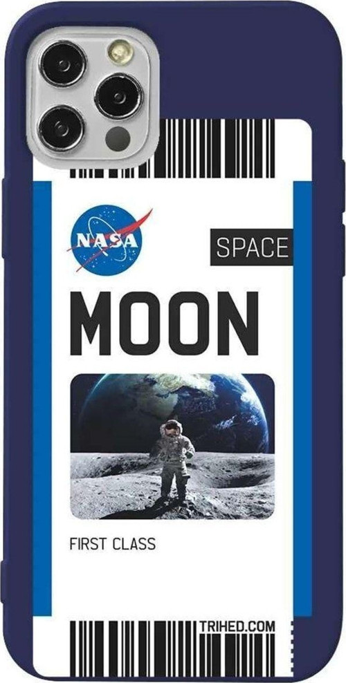 İphone 12 Pro Lacivert Renkli Silikon Telefon Kılıfı - Moon Bileti