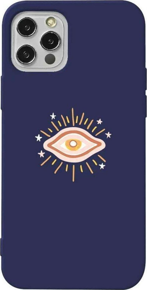 İphone 12 Pro Lacivert Renkli Silikon Telefon Kılıfı - One Eye 2