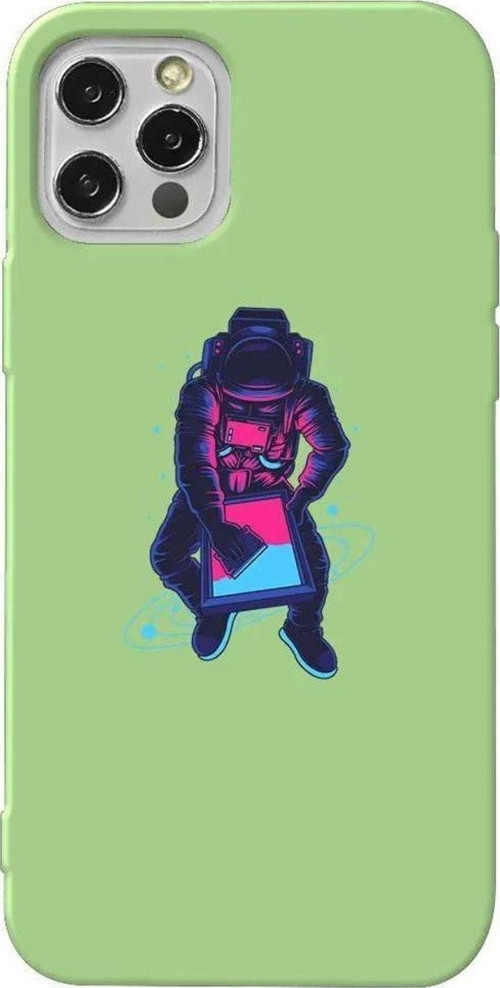 İphone 12 Pro Max Açık Yeşil Renkli Silikon Telefon Kılıfı - Mavi Dunya