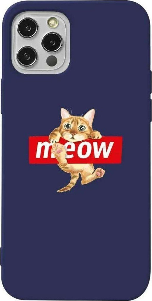İphone 12 Pro Max Lacivert Renkli Silikon Telefon Kılıfı - Meov