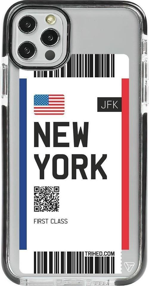 İphone 12 Pro Max Siyah Impact New York Bileti Premium Telefon Kılıfı