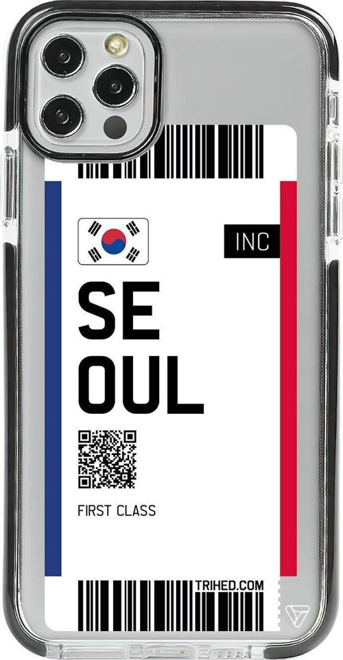 İphone 12 Pro Max Siyah Impact Seoul Bileti Premium Telefon Kılıfı