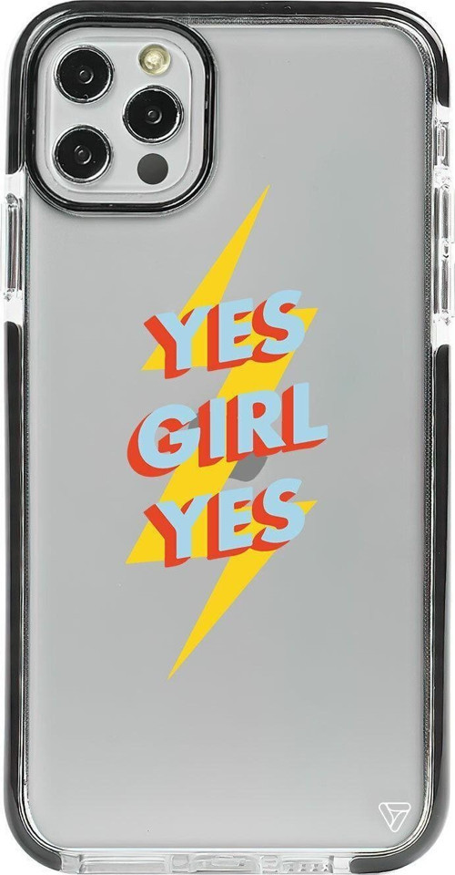 İphone 12 Pro Max Siyah Impact Yes Girl Premium Telefon Kılıfı