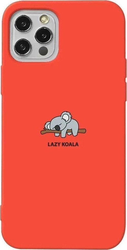 İphone 12 Pro Turuncu Renkli Silikon Telefon Kılıfı - Lazy Koala