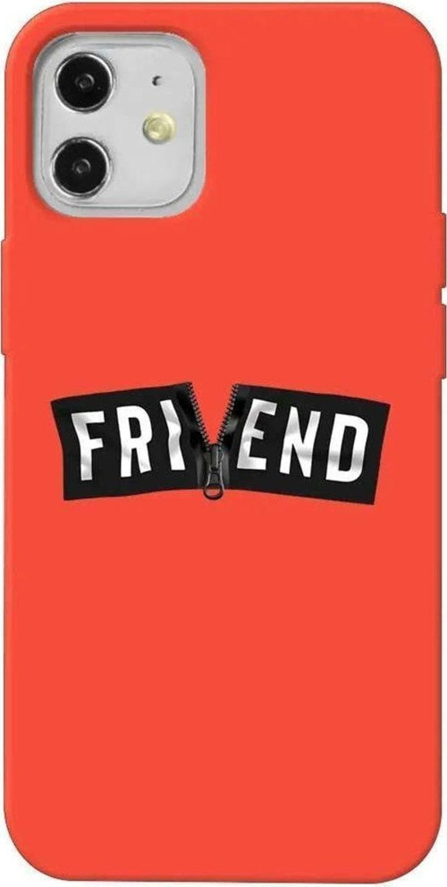 iPhone 12 Turuncu Renkli Silikon Telefon Kılıfı - Friend