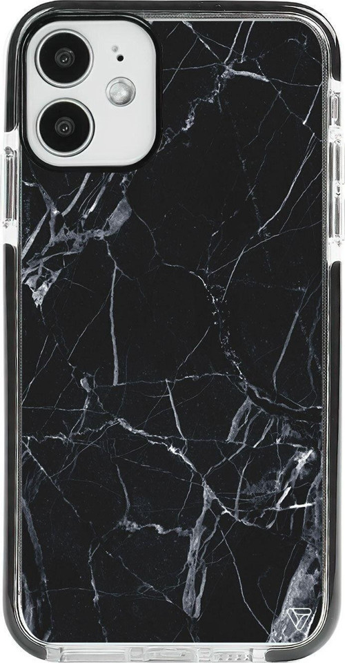 iPhone 12 Siyah Impact Siyah Çatlak Premium Telefon Kılıfı