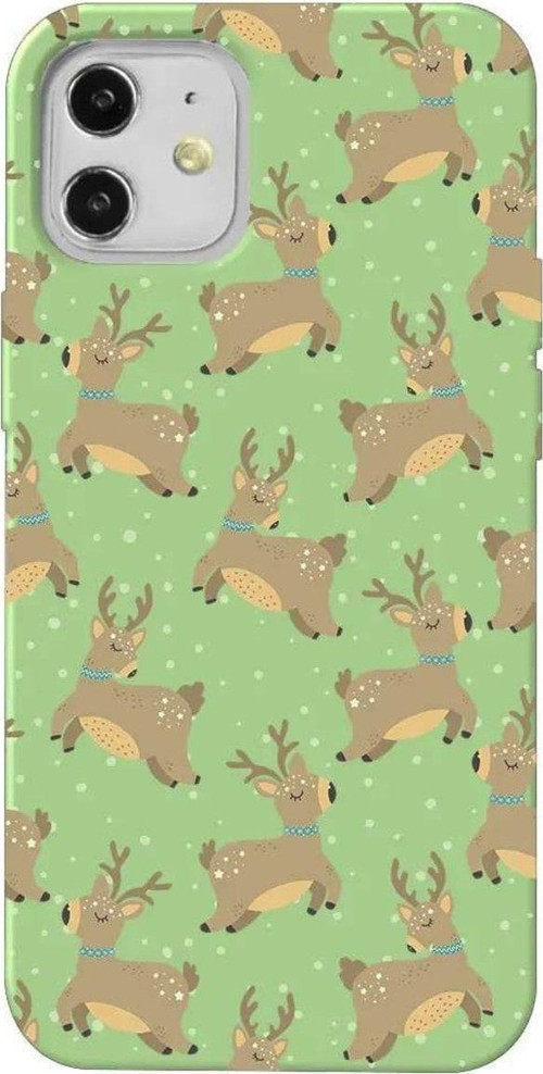 iPhone 12 Uyumlu Açık Yeşil Renkli Silikon Telefon Kılıfı - Dear Deer
