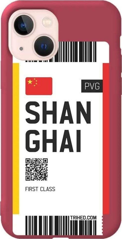 iPhone 13 Bordo Renkli Silikon Telefon Kılıfı - Shanghai Bileti