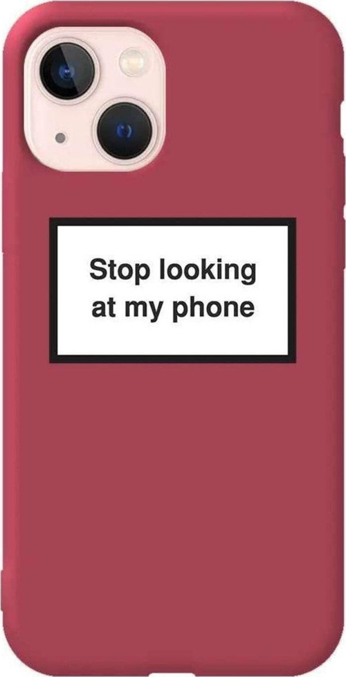iPhone 13 Bordo Renkli Silikon Telefon Kılıfı - Stop Looking 2