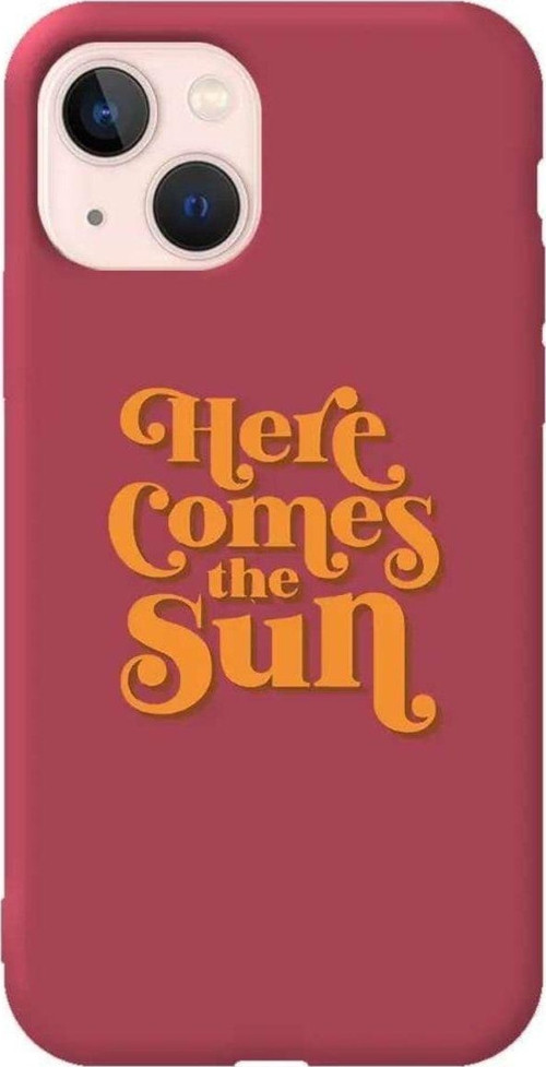 iPhone 13 Bordo Renkli Silikon Telefon Kılıfı - Comes The Sun