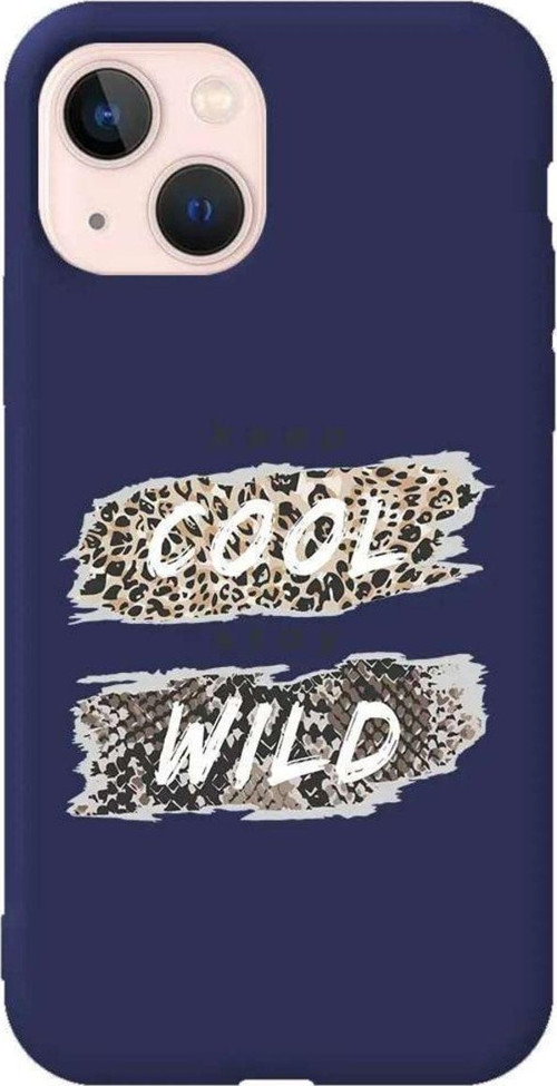 iPhone 13 Lacivert Renkli Silikon Telefon Kılıfı - Cool Wild