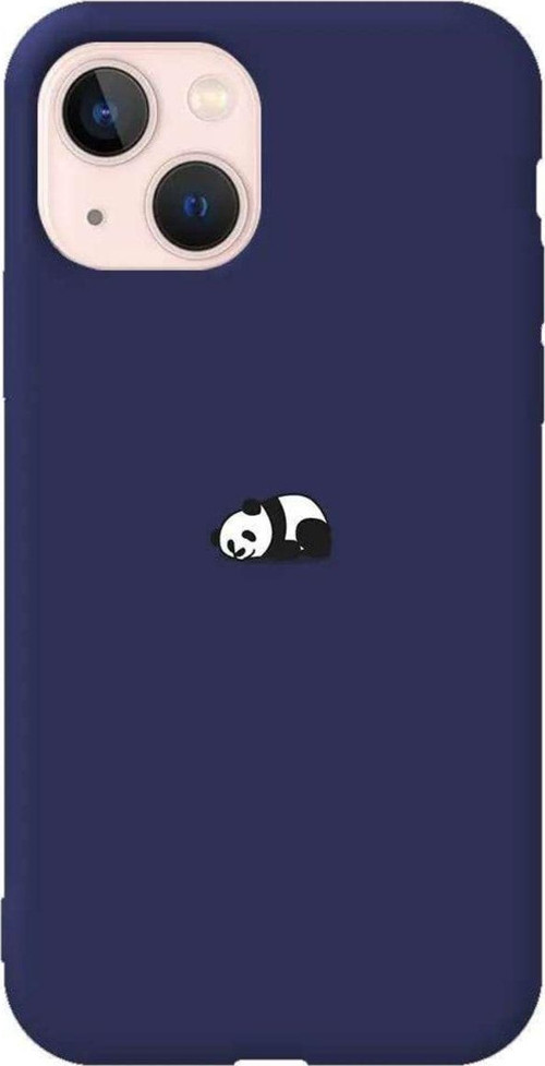 iPhone 13 Lacivert Renkli Silikon Telefon Kılıfı - Miskin Panda
