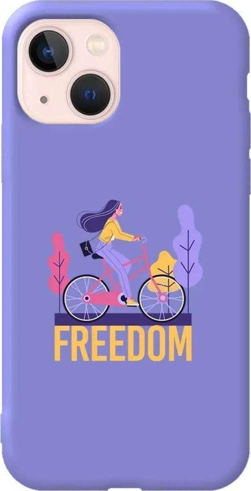 iPhone 13 Lila Renkli Silikon Telefon Kılıfı - Freedom