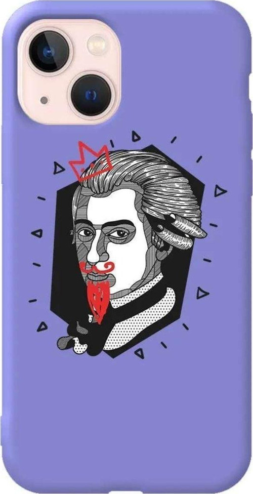 iPhone 13 Lila Renkli Silikon Telefon Kılıfı - Amadeus Mozart