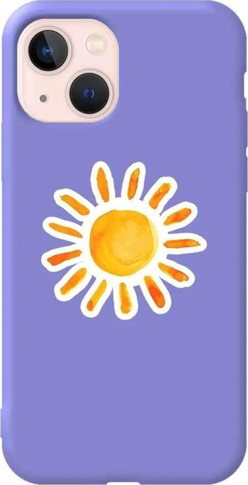 iPhone 13 Lila Renkli Silikon Telefon Kılıfı - Günes