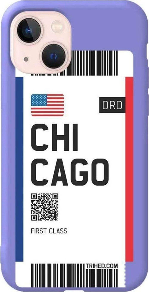 iPhone 13 Lila Renkli Silikon Telefon Kılıfı - Chicago Bileti