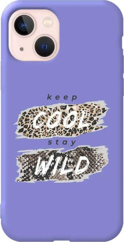 iPhone 13 Lila Renkli Silikon Telefon Kılıfı - Cool Wild
