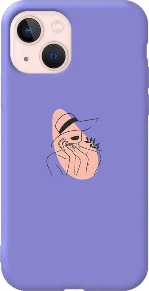 iPhone 13 Lila Renkli Silikon Telefon Kılıfı - Smile