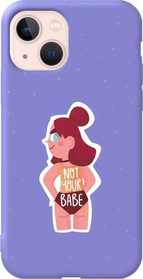 iPhone 13 Lila Renkli Silikon Telefon Kılıfı - Not Your Babe