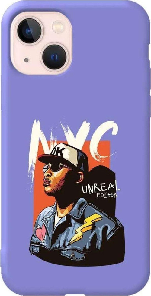 iPhone 13 Lila Renkli Silikon Telefon Kılıfı - Nyc