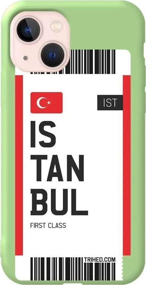 İphone 13 Mini Açik Yesil Renkli Silikon Telefon Kılıfı - Istanbul Bileti