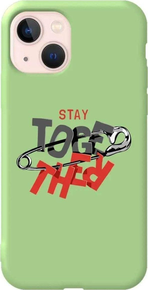 İphone 13 Mini Açik Yesil Renkli Silikon Telefon Kılıfı - Together