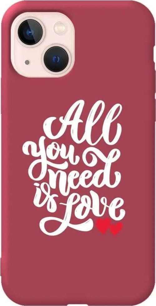 İphone 13 Mini Bordo Renkli Silikon Telefon Kılıfı - Need Love
