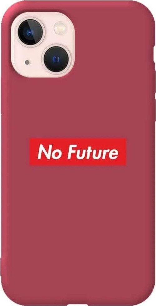 İphone 13 Mini Bordo Renkli Silikon Telefon Kılıfı - No Future
