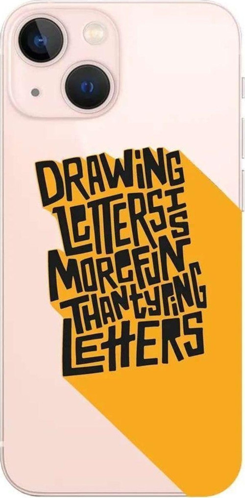 İphone 13 Mini Seffaf Telefon Kılıfı - Drawing Letters