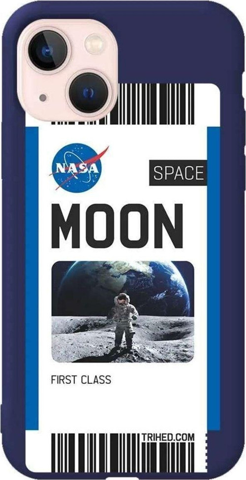 İphone 13 Mini Lacivert Renkli Silikon Telefon Kılıfı - Moon Bileti