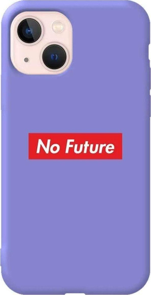İphone 13 Mini Lila Renkli Silikon Telefon Kılıfı - No Future