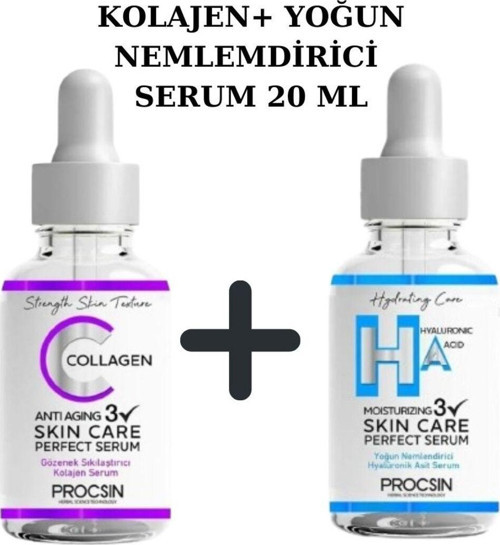 C Vitamini Aydınlatıcı +Procsın Yoğun Nemlendirici Hyaluronik Asit Serum 20 Ml