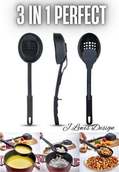 Perfect Kepçe Kaşık Kevgir 3 In 1 33 cm J.lewis Design