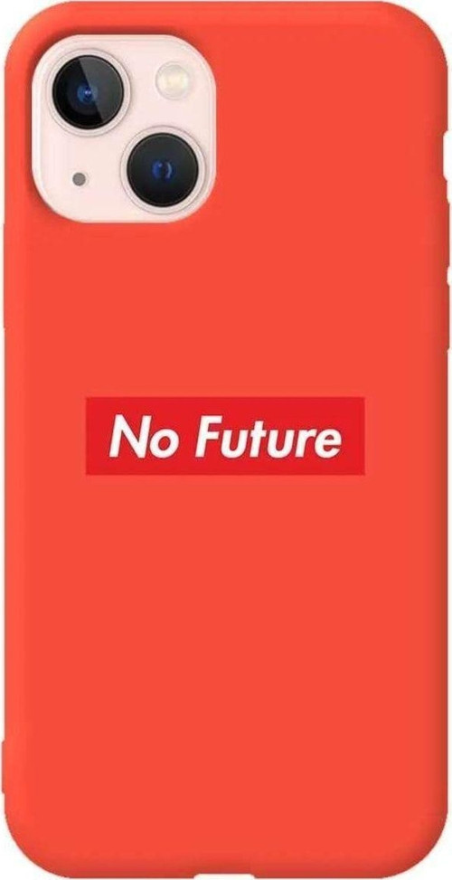 İphone 13 Mini Turuncu Renkli Silikon Telefon Kılıfı - No Future