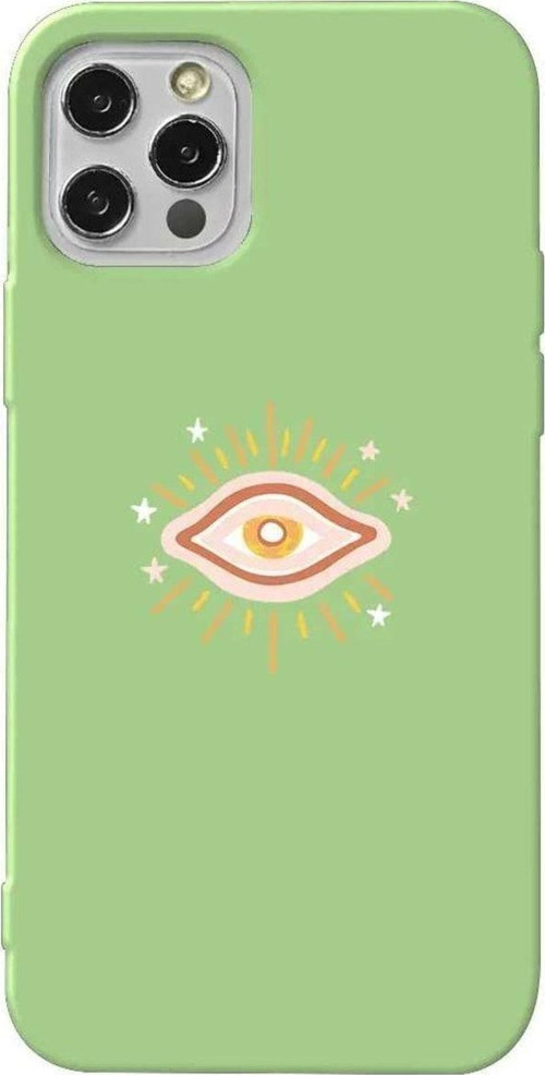 iPhone 13 Pro Açık Yeşil Renkli Silikon Telefon Kılıfı - One Eye 2