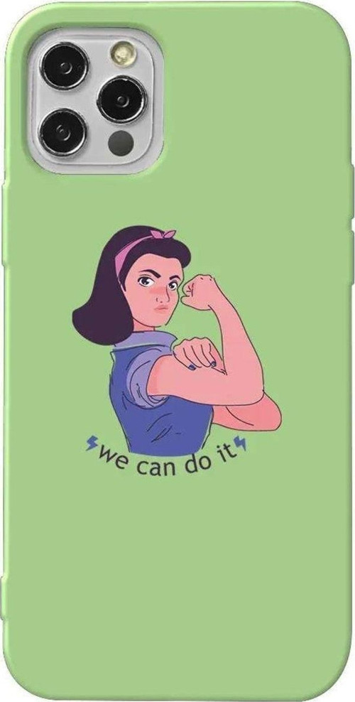 iPhone 13 Pro Açık Yeşil Renkli Silikon Telefon Kılıfı - We Can Do It! 3
