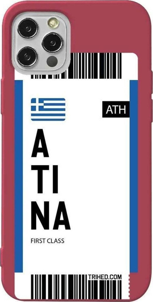 iPhone 13 Pro Bordo Renkli Silikon Telefon Kılıfı - Atina Bileti