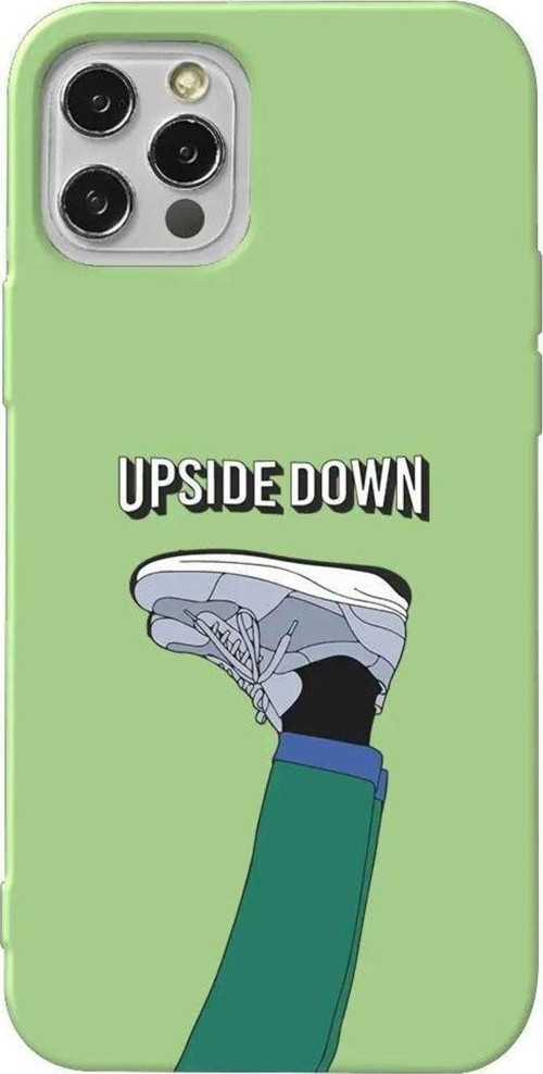 iPhone 13 Pro Açık Yeşil Renkli Silikon Telefon Kılıfı - Upside Down