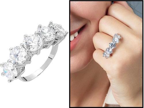 Starlight Diamond Pırlanta Montür 925 Ayar Gümüş Bayan Baget Yüzük