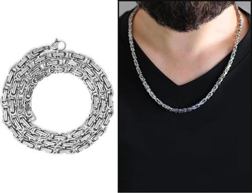 Silver Renk Kalınlık 5 mm 317L Çelik Kral Zincir
