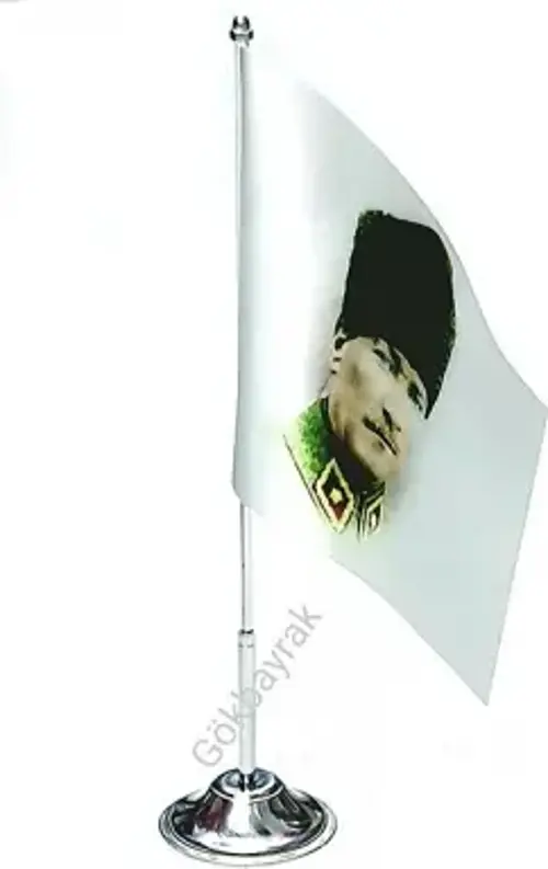 Atatürk Kalpaklı Masa Bayrağı
